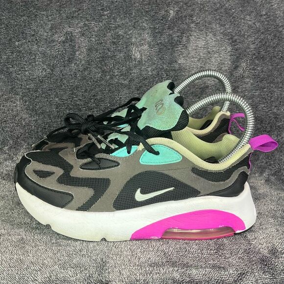 Nike Girls Air Max 200 Gray Black Athletic Walking Shoes Size US 2.5Y